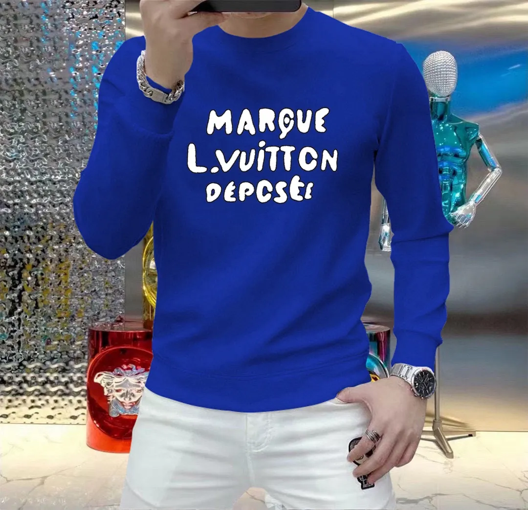 🅿️220 brand [LV Louis Vuitton] (good news for fat people) 2025ss autumn latest long-sleeved round-neck sweatshirt, on sale simultaneously on the official website. Refreshing and breathable. Made of top Tencel Roman. Comfortable and soft. 3D three-dimensional clarity. Super fashion sense. Great for gifting and keeping for yourself. Size: M-5XL (can wear up to 220 pounds)
